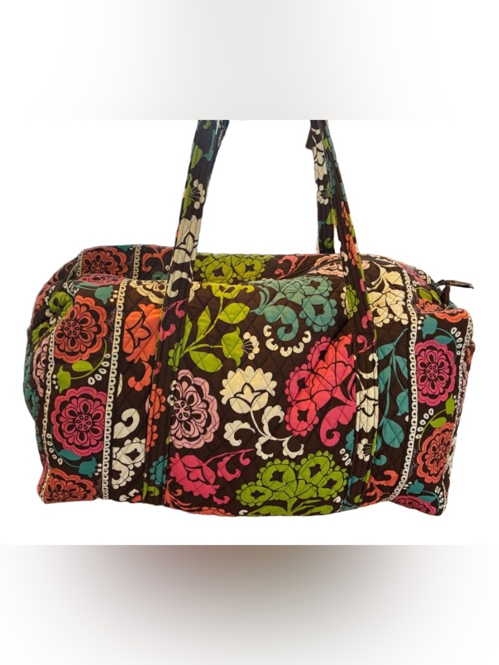 Vera Bradly Quilted Floral Weekender Bag - Brown Multicolor